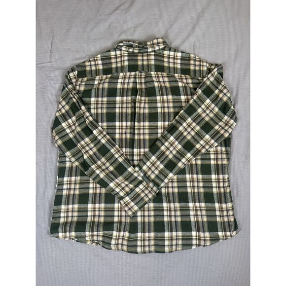 Eddie Bauer Men’s Long Sleeve Flannel Shirt, Green Blue Plaid, Size XXL - Picture 7 of 8